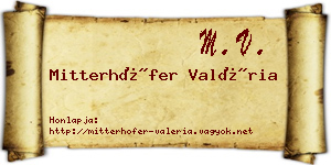 Mitterhöfer Valéria névjegykártya